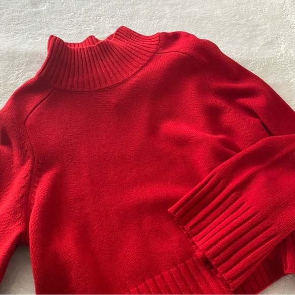 REFORMATION Brooke Cashmere Cropped Turtleneck Red - Size XL NWT - Picture 8 of 12